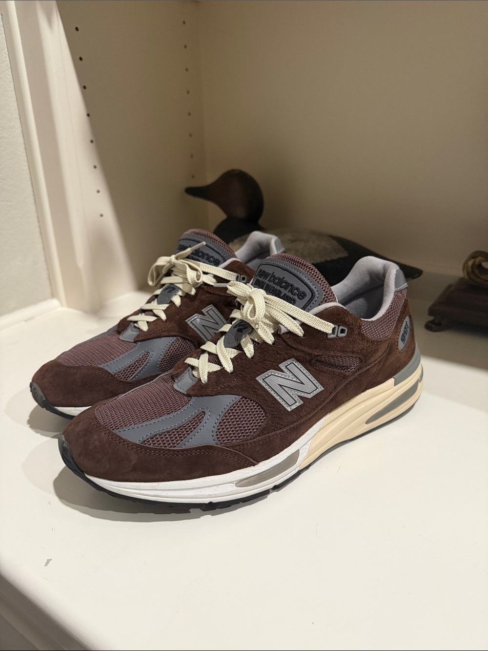 New Balance 991V2 Made in UK Brown Athletic Sneakers
